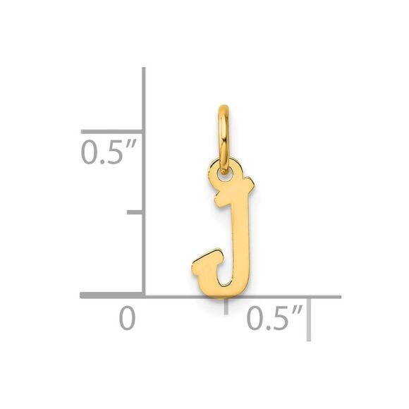 Kazi Luxury 14k Yellow Gold Small Script Letter J Initial Charm - Picture 4 of 4